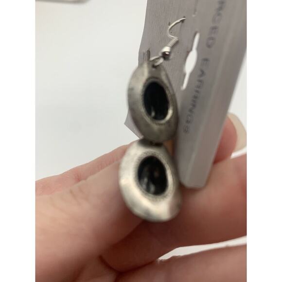 Western Cowgirl Cowboy Hat Earrings Silver Tone - Picture 4 of 5